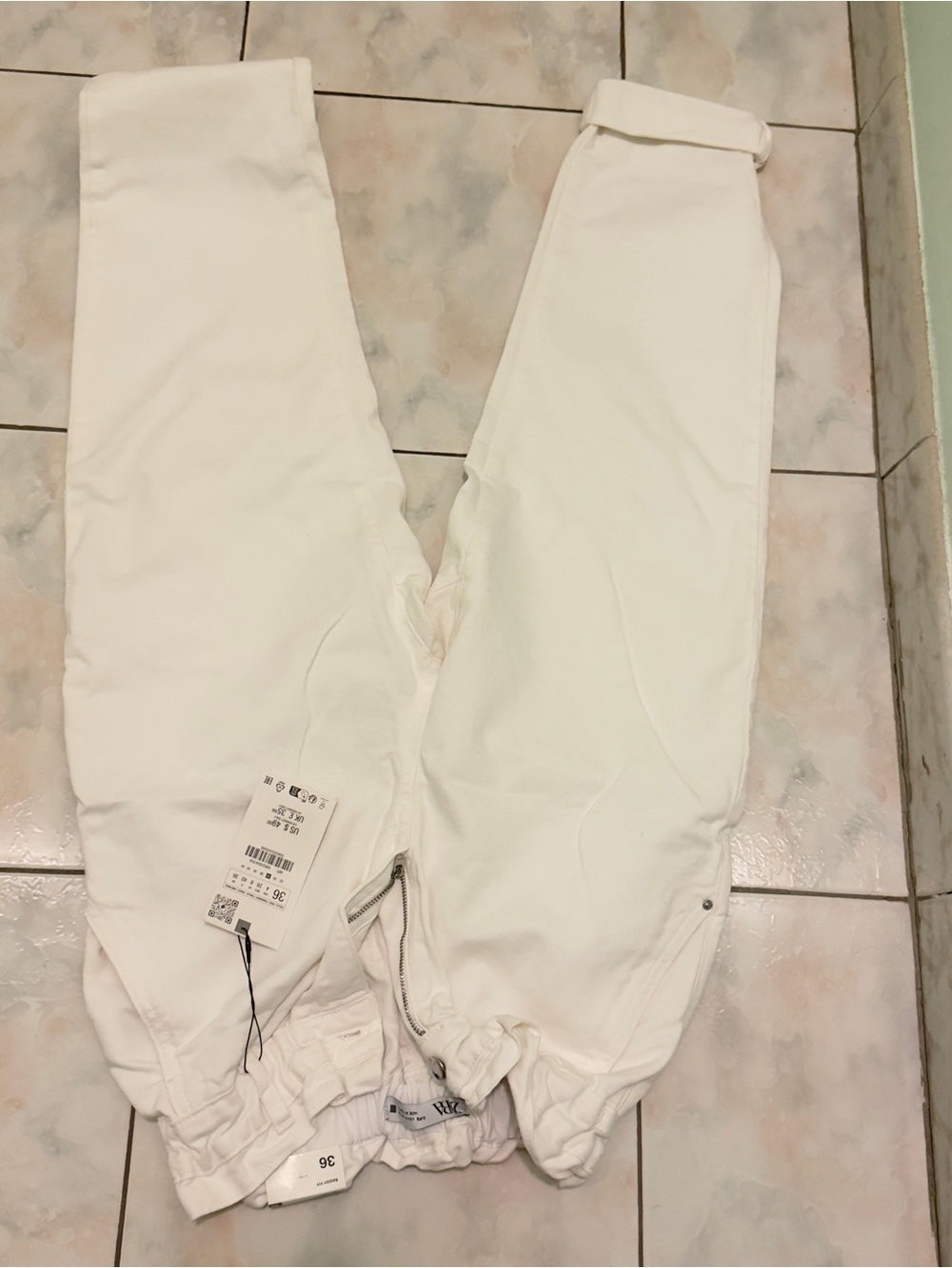 Zara Cream High-Rise Women's Jeans